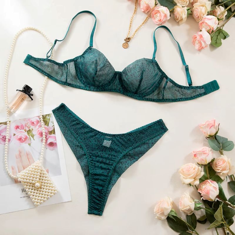 2-teiliges Damen-Dessous-Set,  – Sheer Mesh Bra Bewertung und Preis